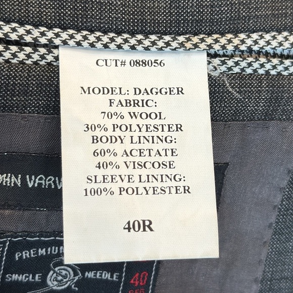 John Varvatos Star Wool Dinner Jacket 44 Regular Black/Grey 40 reg - Picture 7 of 14